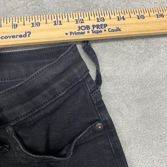 Everlane Jeans Womens 26 Ankle Black Cotton Straight Mid Rise Distressed - Picture 4 of 10